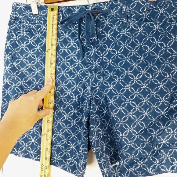 LRL Ralph Lauren 100% Cotton Geometric Circles Denim Drawstring Shorts Sz 10 - Picture 8 of 9